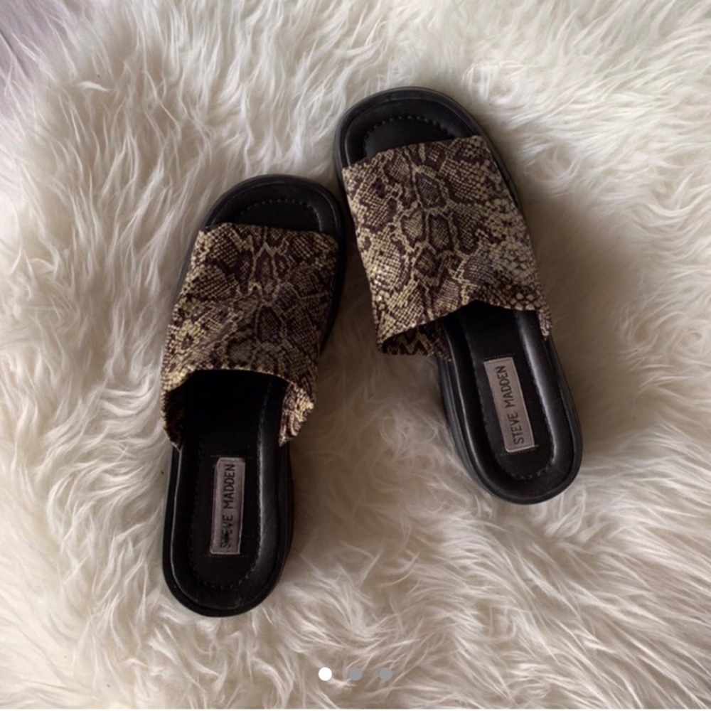 Steve Madden snake print platforms